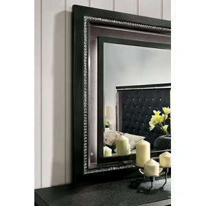 Furniture of America Demetria Wood Mirror, Metallic Gray