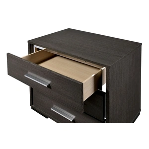 Furniture of America Camryn Wood Nightstand w/3 Drawers & USB Charger, Warm Gray