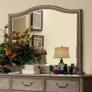 Furniture of America Belgrade Wood Mirror, Rustic Natural Tone