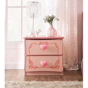 Furniture of America Rheanna MDF Nightstand w/2 Drawers, Pink