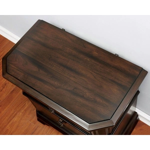 Furniture of America Calliope Wood Nightstand w/2 Drawers & USB Charger in Espresso