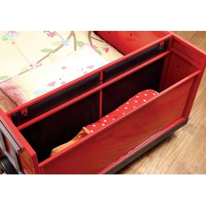Furniture of America Rescue Leatherette/Metal Youth Car Bed, Twin Size, Red/Black