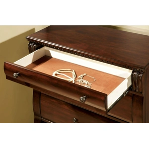 Furniture of America Burleigh Wood Nightstand w/3 Drawers in Cherry