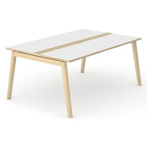 NARBUTAS Nova Wood Rectangular Melamine D47.2-inch 6-Person Office Meeting Table w/Grommet & Metal Cable Tray