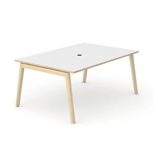 NARBUTAS Nova Wood Square Melamine 4-6-Person Meeting Table with Power Socket