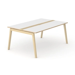 NARBUTAS Nova Wood Rectangular Melamine 6-Person Meeting Table with Grommet