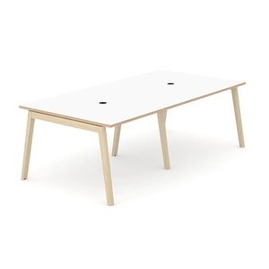 NARBUTAS Nova Wood Square Melamine 4-6-Person Meeting Table with Power Socket