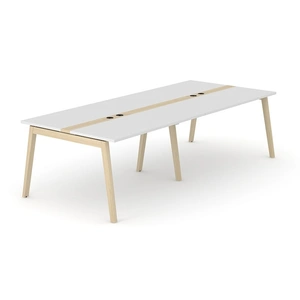 NARBUTAS Nova Wood Square 4-6-Person Meeting Table w/2 Power Sockets