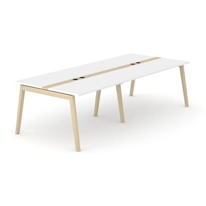 NARBUTAS Nova Wood Rectangular 8-10-Person Meeting Table w/4 Power Sockets