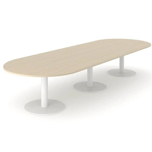 NARBUTAS Forum Oval Large Meeting Table w/Metal Frame for 14 Persons
