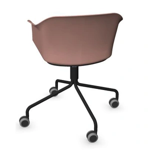 NARBUTAS Polytone C Visitor Chair w/Plastic Shell & Pyramid Type Powder-Coated Wire Steel Base w/Full Castors
