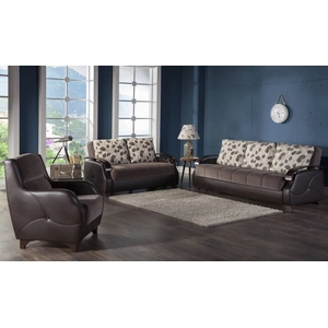 Bellona USA Costa Fabric/PU Storage Sleeper Living Room Set