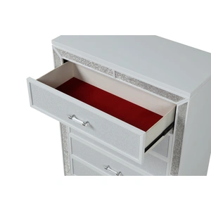Galaxy Home Furnishings Crystal 5-Drawer Wood Veneer Chest, White