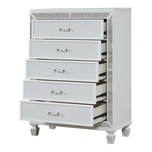 Galaxy Home Furnishings Crystal 5-Drawer Wood Veneer Chest, White