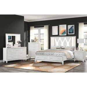 Galaxy Home Furnishings Crystal 2-Drawer Wood Veneer Nightstand, White