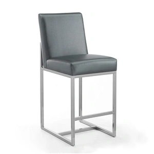 Manhattan Comfort Element 37.2-inch Leatherette/Stainless Steel Counter Stool