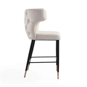 Manhattan Comfort Holguin 37-inch Leatherette/Wood Counter Stool w/Tufted Back Buttons