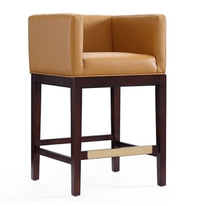 Manhattan Comfort Kingsley 34-inch Leatherette/Beech Wood Counter Stool