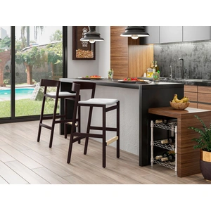 Manhattan Comfort Klismos 36.75-inch Leatherette/Beech Wood Counter Stool