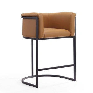 Manhattan Comfort Cosmopolitan 33.8-inch Leatherette/Metal Counter Stool