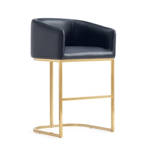 Manhattan Comfort Louvre 36-inch Leatherette/Stainless Steel Counter Stool