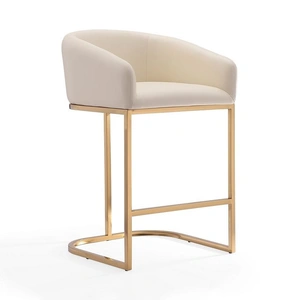 Manhattan Comfort Louvre 36-inch Leatherette/Stainless Steel Counter Stool