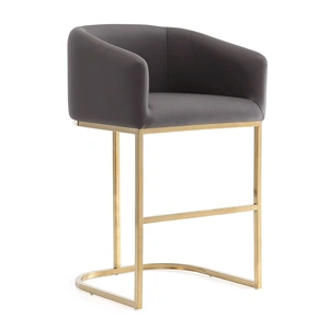 Manhattan Comfort Louvre 36-inch Leatherette/Stainless Steel Counter Stool