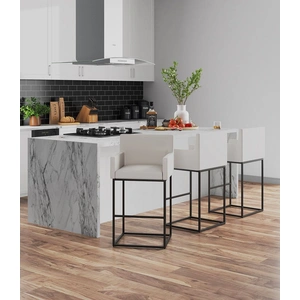 Manhattan Comfort Ambassador 38-inch Leatherette/Metal Counter Stool