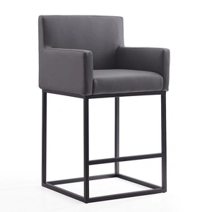 Manhattan Comfort Ambassador 38-inch Leatherette/Metal Counter Stool