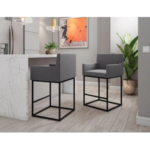 Manhattan Comfort Ambassador 38-inch Leatherette/Metal Counter Stool