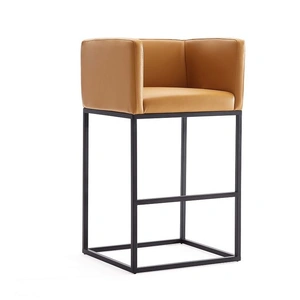 Manhattan Comfort Embassy 34-inch Leatherette/Metal Counter Height Bar Stool