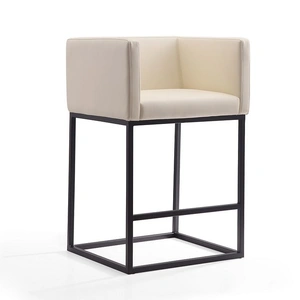 Manhattan Comfort Embassy 34-inch Leatherette/Metal Counter Height Bar Stool