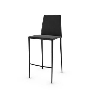 Calligaris Aida Leatherette/Metal Counter Stool, Grey/Matt Grey