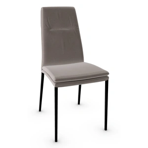 Calligaris Carmen Faux Leather/Metal Dining Chair, Mud Brown/Matt Black