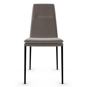 Calligaris Carmen Faux Leather/Metal Dining Chair, Mud Brown/Matt Black