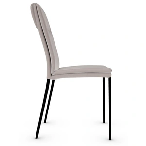 Calligaris Carmen Faux Leather/Metal Dining Chair, Mud Brown/Matt Black