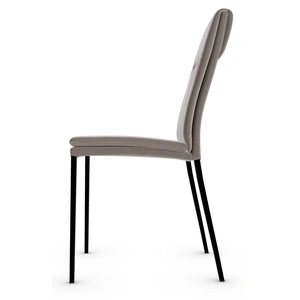 Calligaris Carmen Faux Leather/Metal Dining Chair, Mud Brown/Matt Black