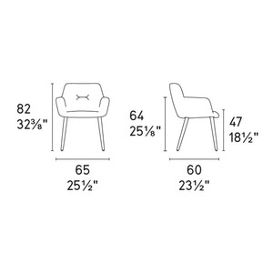 Calligaris Cocoon Fabric/Wood Customizable Upholstered Dining Armchair (Set of 4)