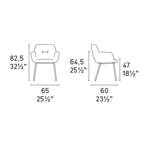 Calligaris Cocoon Fabric/Metal Customizable Upholstered Dining Armchair (Set of 4)