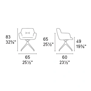 Calligaris Cocoon Fabric/Metal 360° Swivel Customizable Padded Dining Armchair (Set of 4)