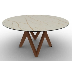 Calligaris Cartesio Wood/Ceramic Round Dining Table
