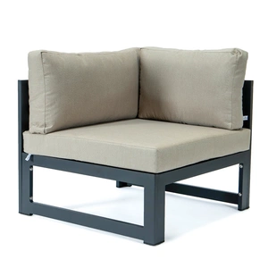 LeisureMod Chelsea 6-Piece Patio Polyester Sectional w/Cushions