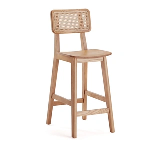 Manhattan Comfort Versailles Rattan/Wood Counter Stool