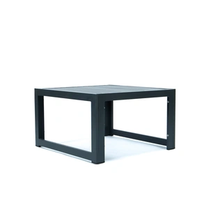 LeisureMod Chelsea Patio Aluminum Coffee Table, Black
