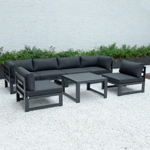 LeisureMod Chelsea 7-Piece Patio Polyester Set