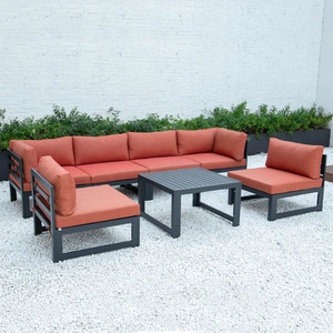 LeisureMod Chelsea 7-Piece Patio Polyester Set