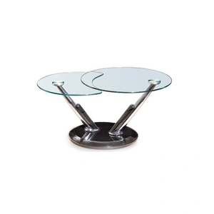 Pantek Furniture CT 313 Rotatable Round Glass Top Coffee Table