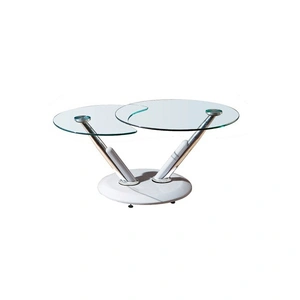 Pantek Furniture CT 313 Rotatable Round Glass Top Coffee Table