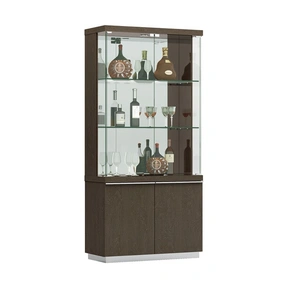 Pantek Furniture CU 292 36-inch 1-Door 2-Drawer Curio w/Lamp