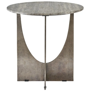Universal Furniture Op Art Stone/Metal End Table, Gray/Aged Pewter